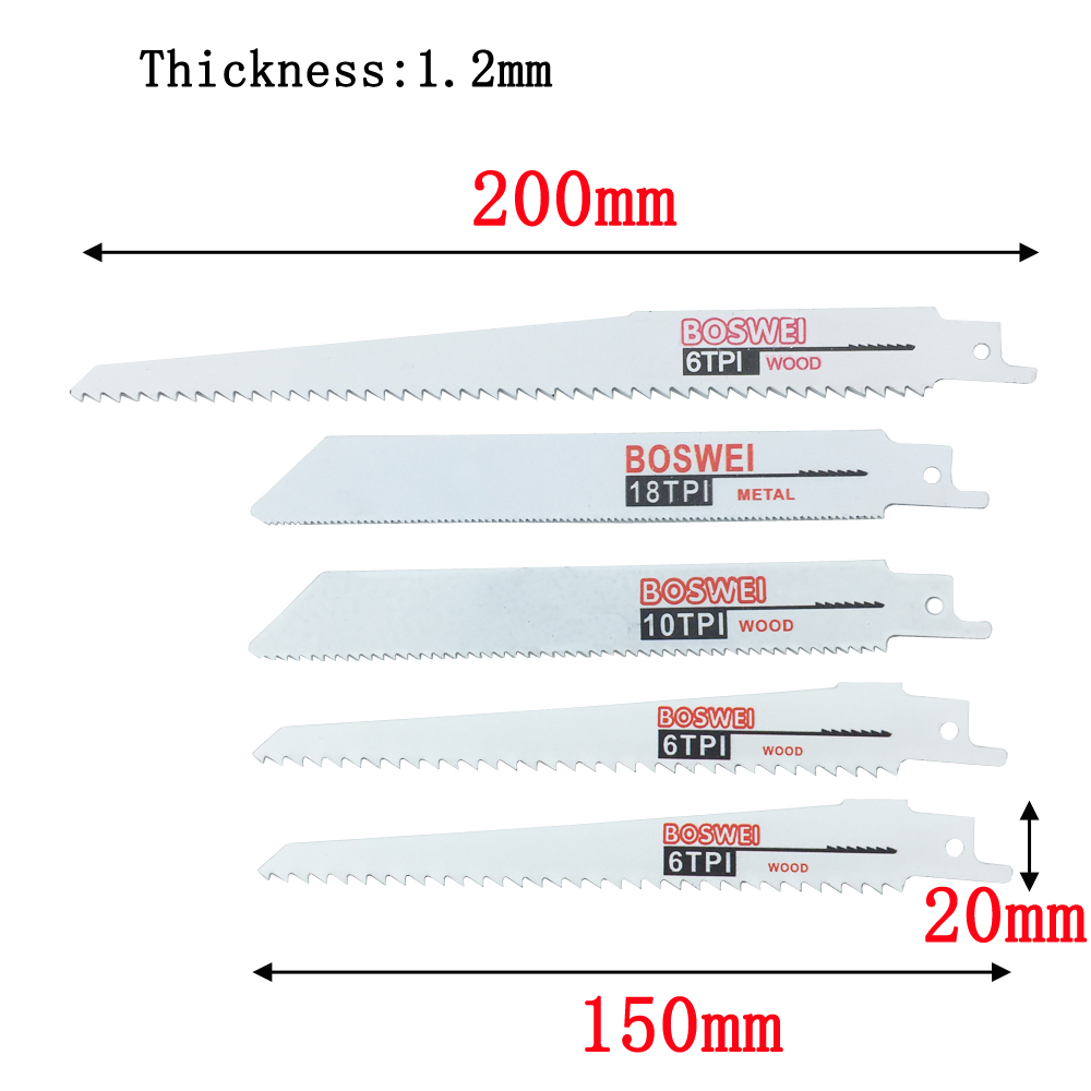 ALLSOME 5pcs Reciprocating Saw Blade Jig Saw Blades For Wood Cutting Woodworking Tools power tool accessories HT2506+