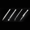 4Pcs/Set Precision Tweezers Stainless Steel Thick Electronics Forceps Eyebrow Tweezers Anti-Skid Makeup Repair Multi Tools