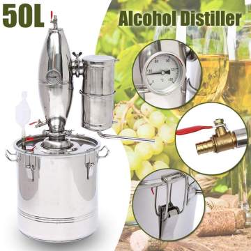 Effiicient 50L Distiller Alambic Moonshine Alcohol Still Stainless Copper DIY Home Brew Water Wine Essential Oil Brewing Kit