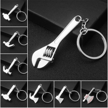 Sitaicery Fashion Tools Keychains Spanner,Hammer,Saw,Axe,Wrench,Electrodrill,Scissors Alloy Pendants With Chains Useful KeyRing