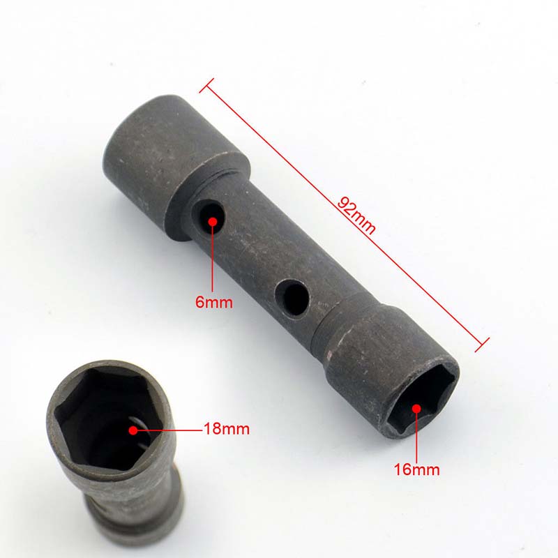 1pc Motorcycle 87mm Socket Wrench For Spark Plug Spanner Tool 16/18mm Double End Wrench For Deep Reach Spark Plug Sleeve