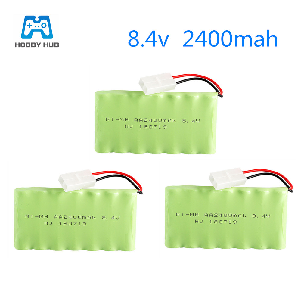 2/3/4pcs 8.4V 2400mah rechargeable battery 8.4 v AA nimh for RC car boat track guns remote control electric toys NI-MH battery