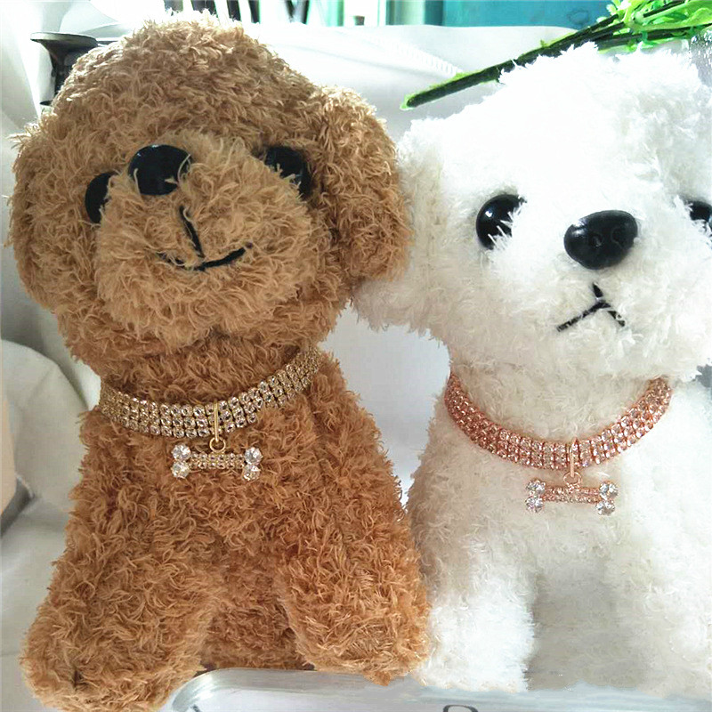 Rhinestone Dog Collar Puppy Chihuahua Pet Dog Collars Crystal Pet Collars Leash for Small Medium Dogs Bone Accessories
