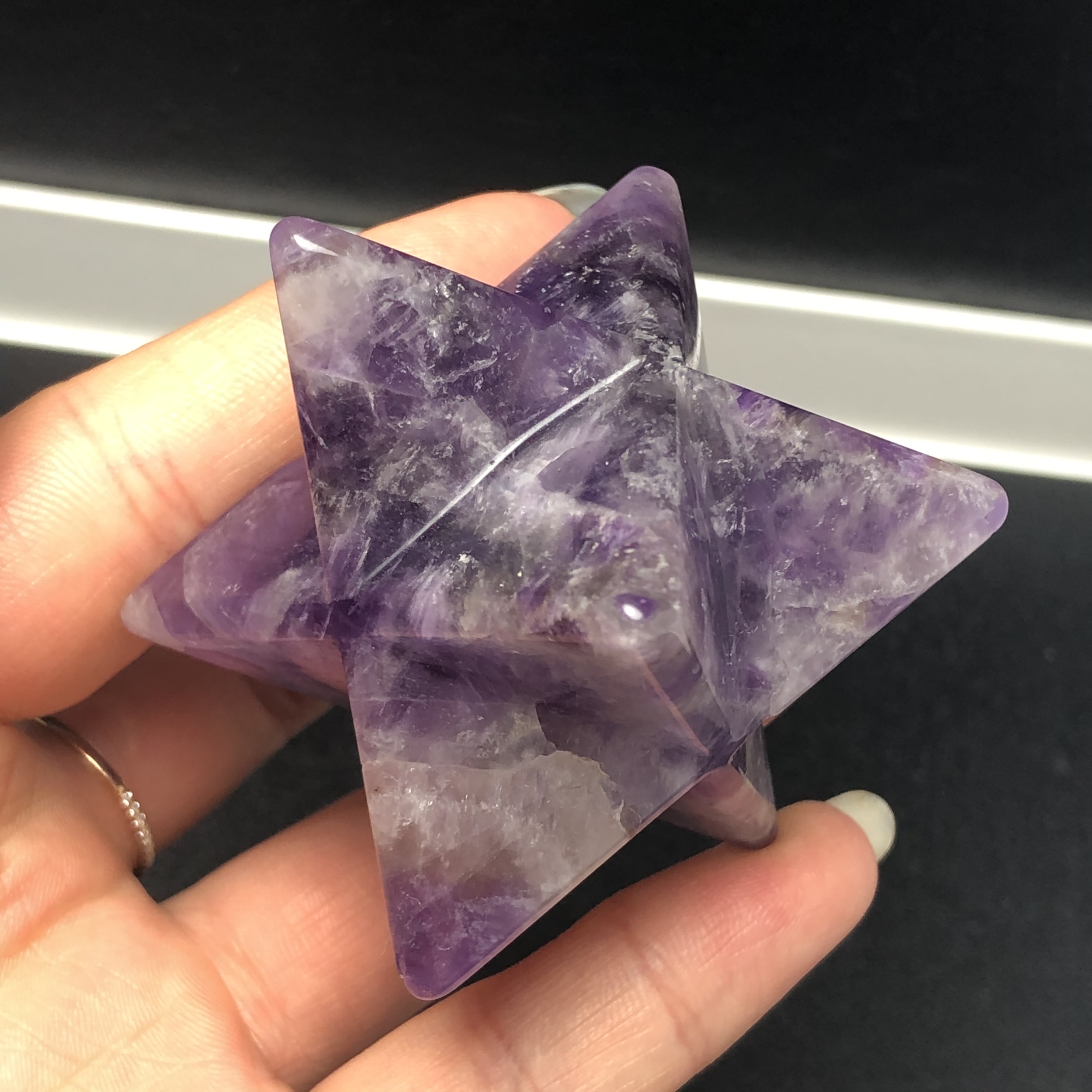 Natural Crystal Quartz Merkaba Stars Gemstone Unicursal Hexagram Great for Meditation Healing Positive Healing Balancing Set