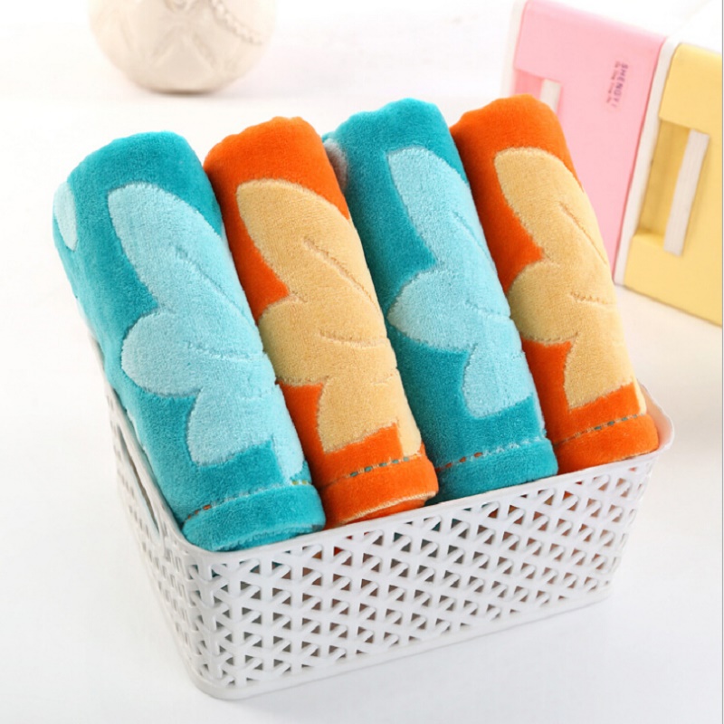 4pcs Maple Printed Quick-Dry towel 100% Cotton bath beach face towel sets for adults bathroom 34cm*75cm gift