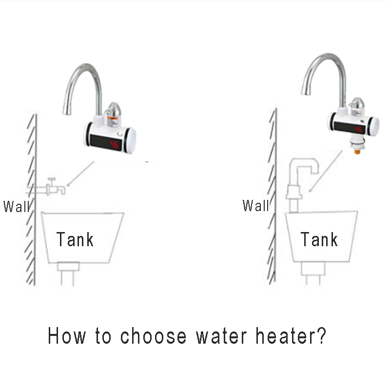 Tankless Flow Water Heater Tap Element 110V 220V 3000W Kitchen Instant Electric Faucet Hot Electric Heating