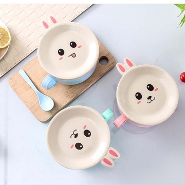 Baby Dishes Set Stainless Steel Double Insulated Rice Bowls PP Spoon Baby Feeding Bowl Portable Girls Boys Children Tableware