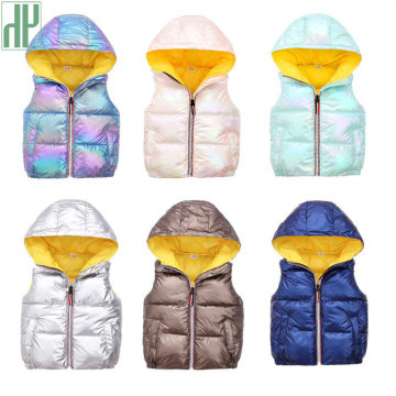 HH Children Autumn Winter Vest Kids Hooded Cotton Waistcoat Baby Warm Waterproof Clothes Boys Girls Vest For Age 3-8 Years Old