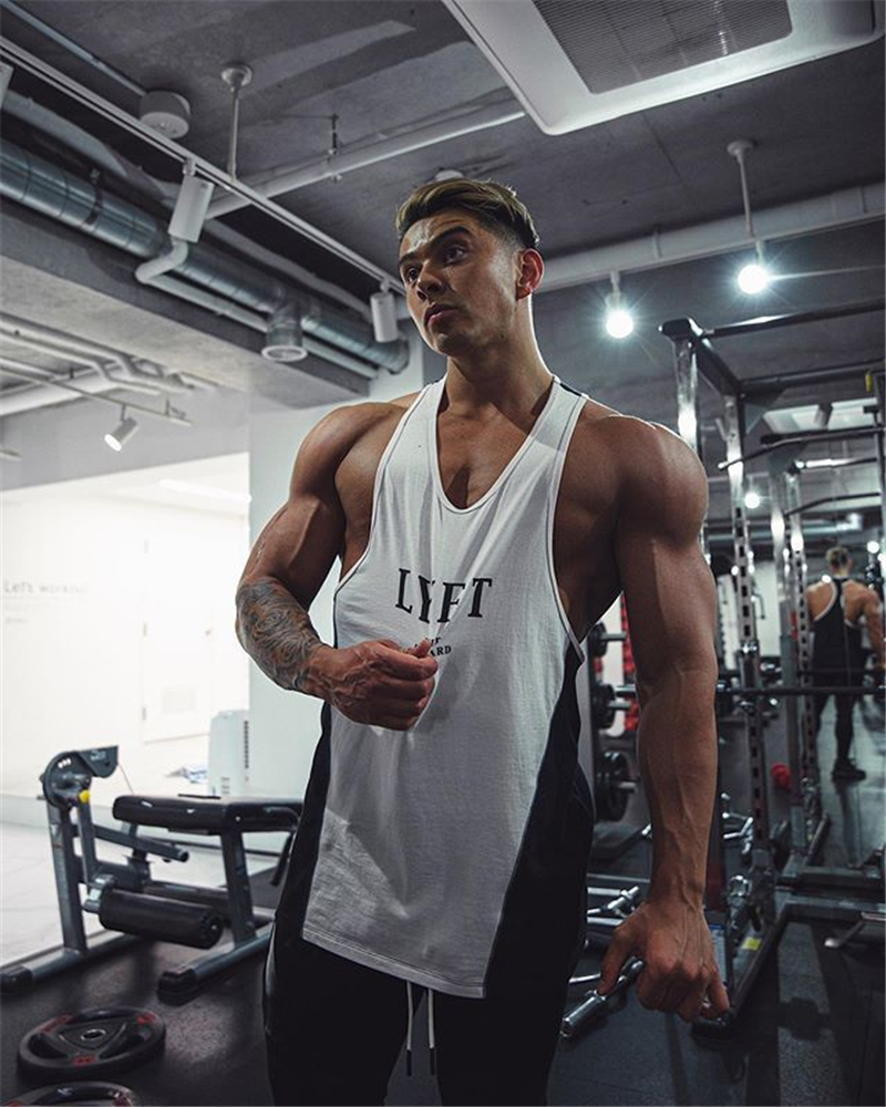 2020 New Mens Bodybuilding Cotton Tank Top Gyms Fitness Sleeveless Shirt Male Clothing Fashion Singlet Vest Undershirt 3 Color