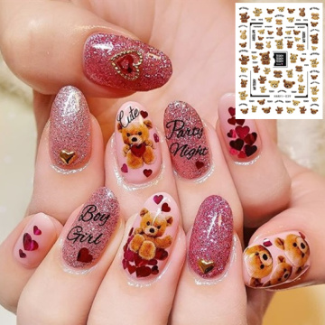 HANYI BEAR series HANYI-10-38-39 3d nail art stickers decal template diy nail tool decorations