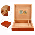 Wood Cigar Humidor Humidifier Wooden Brown Cedar Lined Cigar Humidor with Hygrometer Box Case Moisture Meter Moisturizing Device