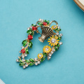 Wuli&baby Enamel Basket Flower Brooches For Women Beauty Flower Weddings Office Brooch Pins Gifts