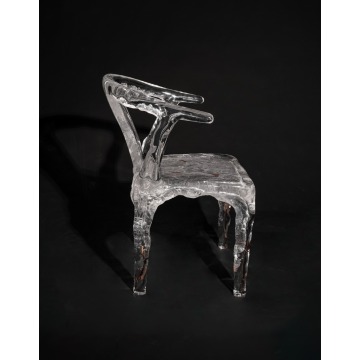 Transparent Mountain Carved Crystal Tea Chair