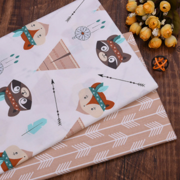 100% cotton Twill Fabric,Coffee Arrow Animal Patchwork Cloth,DIY Sewing Quilting Fat Quarters Tissus Tilda For Baby&Child Sheets