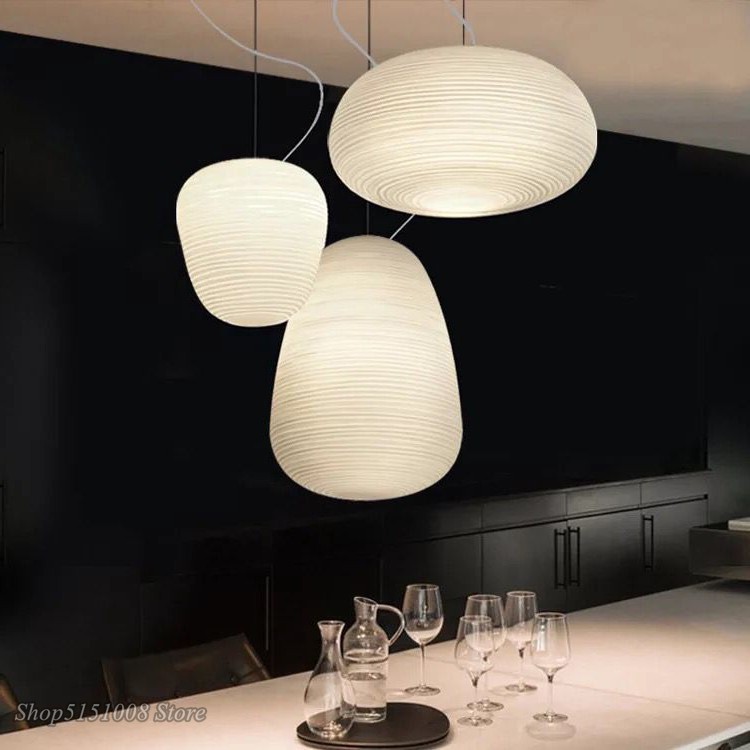 Nordic Creative Pendant Lights milky White Glass Whorls Kitchen Hanging Lamps Luminaria Dining Living Room home decor Fixtures