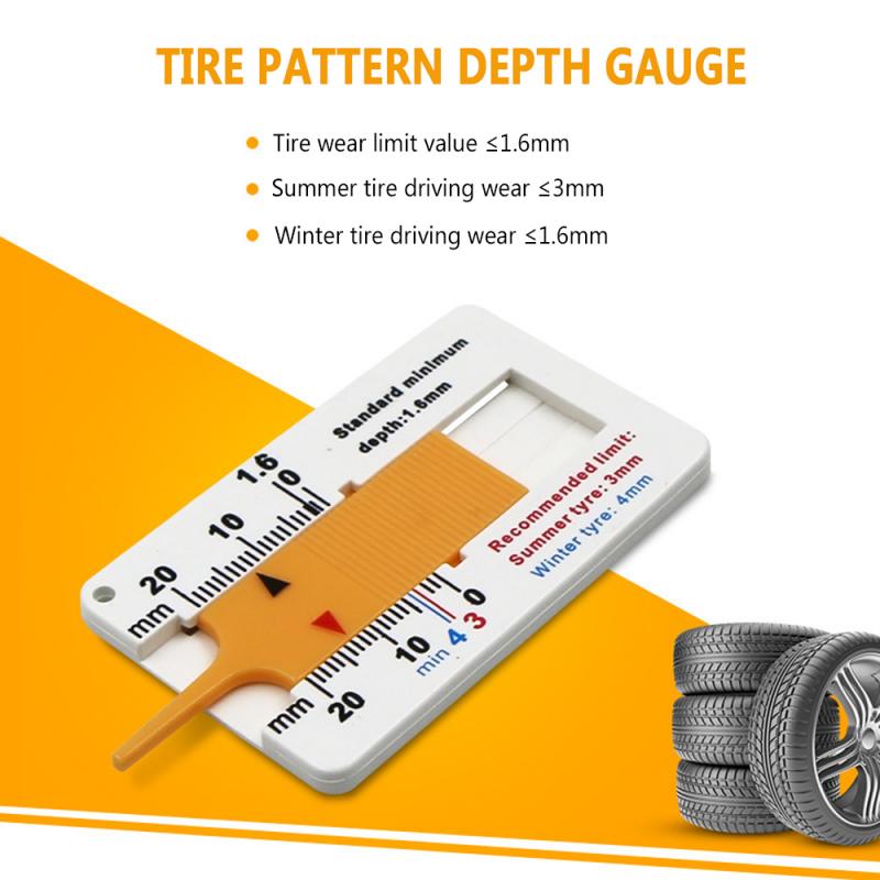 Auto Car Tyre Tread Depthometer Depth 0-20mm Indicator Gauge Gage Motorcycle Trailer Van Wheel Measure Tool Measrement Supplies