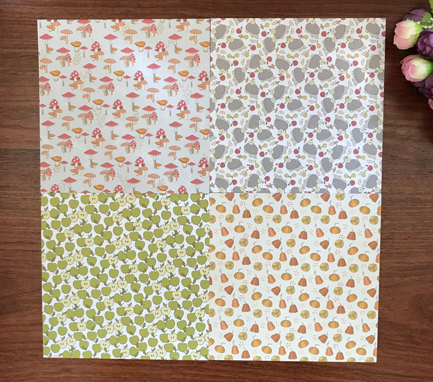 24 Sheets Cartoon mushroom Scrapbooking Pads Paper Origami Art Background Paper Card Making DIY Paper Craft