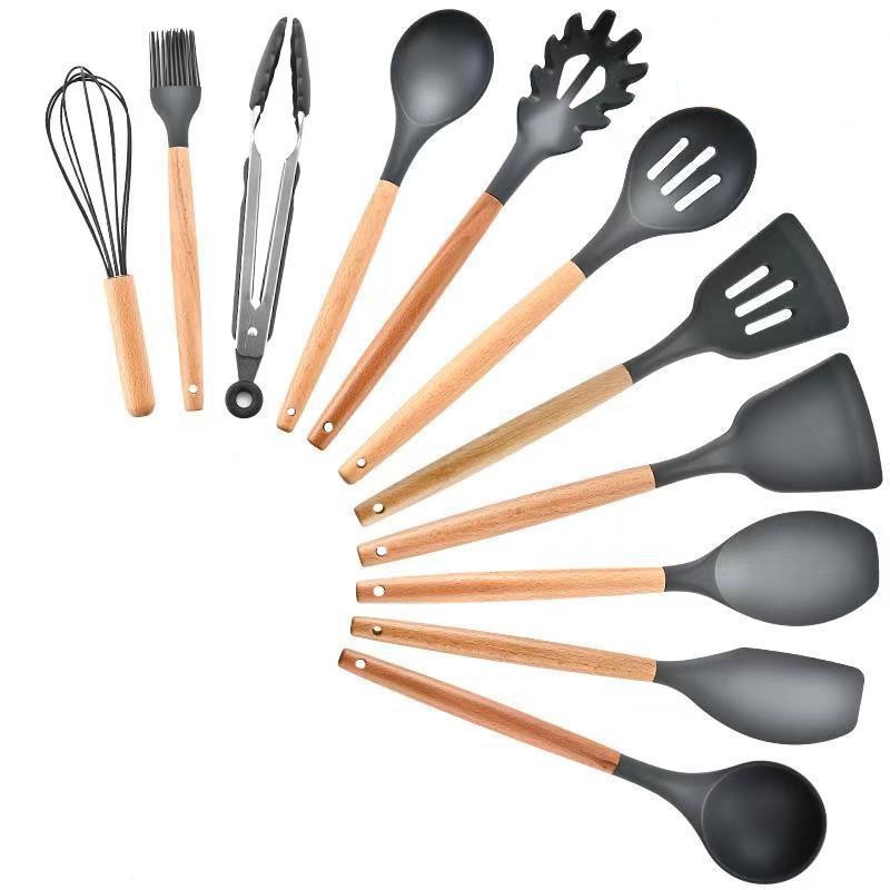 1Pc Silicone Kitchenware Cooking Utensils Heat Resistant Kitchen Non-Stick Cooking Tools Soup Spoon Spatula Scraper Baking Tools