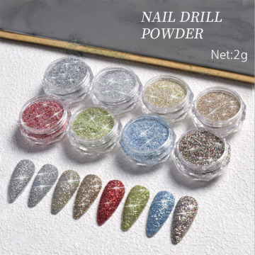 Reflected Metal Nail Laser Powder Nail Art Pigment Laser Dazzling Disco Style Crystal Diamond Powder DIY Nail Art Glitter