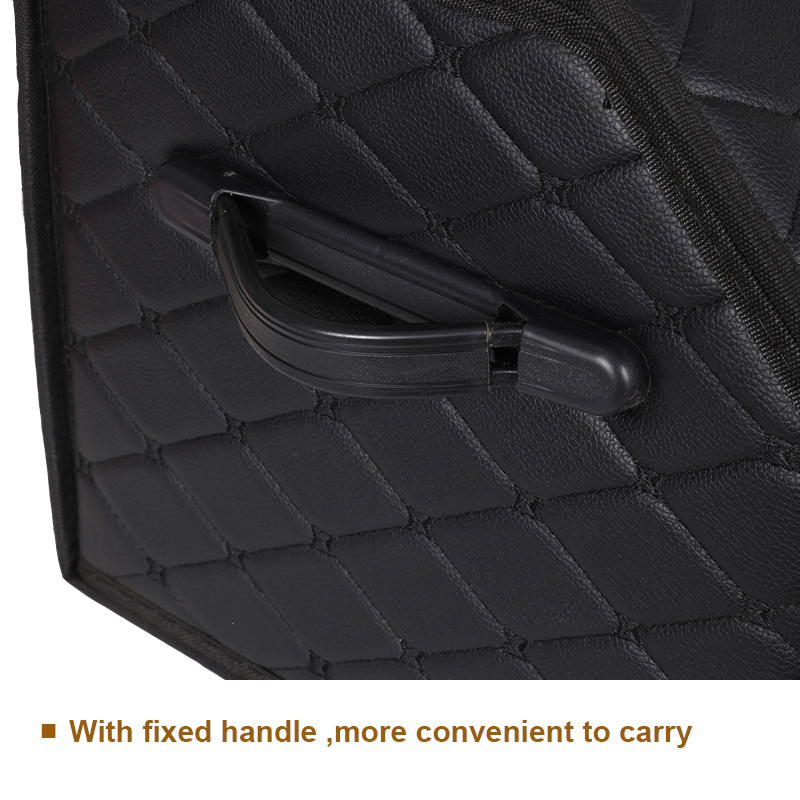 Waterproof Leather Car Trunk Storage Bag High-quality Luxury Storage Box With Lid Portable Car Storage Box Car Trunk Organizer