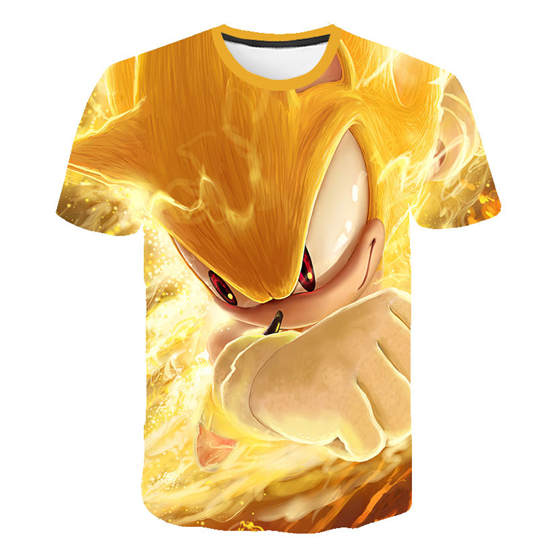 Summer Kids Clothes Short Sleeve 3D Cartoon Printed Sonic the Hedgehog T Shirt for Boys Streetwear Teenager Boys Children Tops