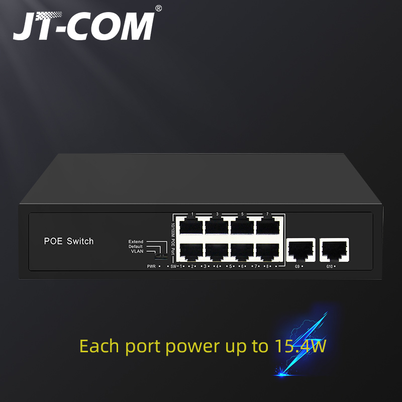 48V Network POE Switch Ethernet 10/100/1000Mbps 5/8/10ports IEEE 802.3af/at Suitable for IP camera/Wireless AP/CCTV camera 250m