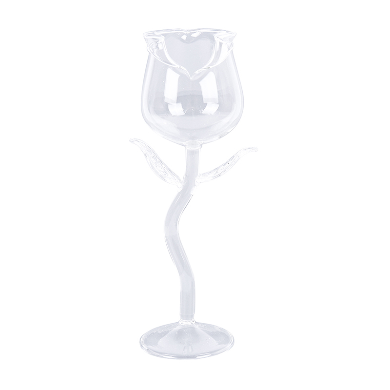 Creative Wine Glass Rose Flower Shape Goblet Lead-Free Red Wine Cocktail Glasses Home Wedding Party Barware Drinkware Gifts 1Pc