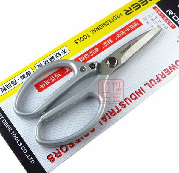 R'DEER hongkong brand 9" 215mm powerful industry type stainless steel multi purpose scissors NO.RT-2339 freeshipping