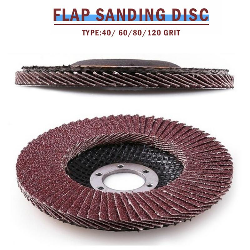 10Pcs 100mm Flap Sanding Discs 40/60/80/120 Grit Grinding Wheels Blades Angle Grinder #30