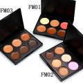 6 Color Face Cream Contour Kit Concealer Palette Bronzer Hide Blemish Dark Eye Circle Cover Finish Makeup Set