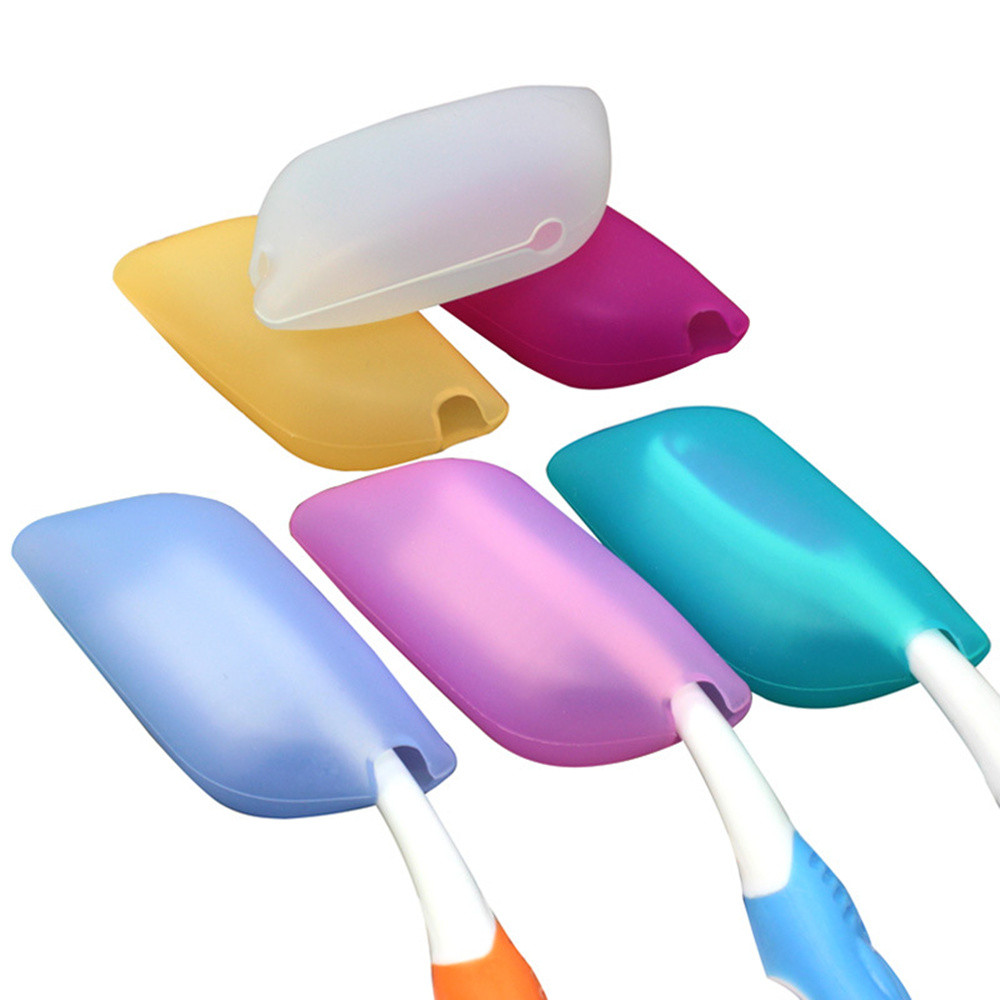 Silicone Portable Toothbrush Cover Holder Travel Hiking Camping Brush Cap Case Bathroom Health Germproof Toothbrushes Protector