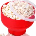 1PC Silicone Red Popcorn bowl Home Microwaveable Pop Corn Maker Bowl Microwave Safe Popcorn Bakingwares Bucket LN 002