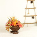 Artificial Flower Mixed Maple Leaves Barley Pumpkin Basket Table Centerpieces Autumn Harvest Thanksgiving Decorations