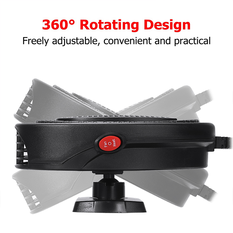 1pc 2 In 1 12V 500W Auto Car Heater Portable Truck Heating Cooling Fan Adjustable With Swing-out Winter Defrosts Defogger Tool