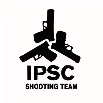 19*25CM IPSC SHOOTING TEAM Cool Car Window Stickers Car Stickers Shooting Union Black Silver CT-426