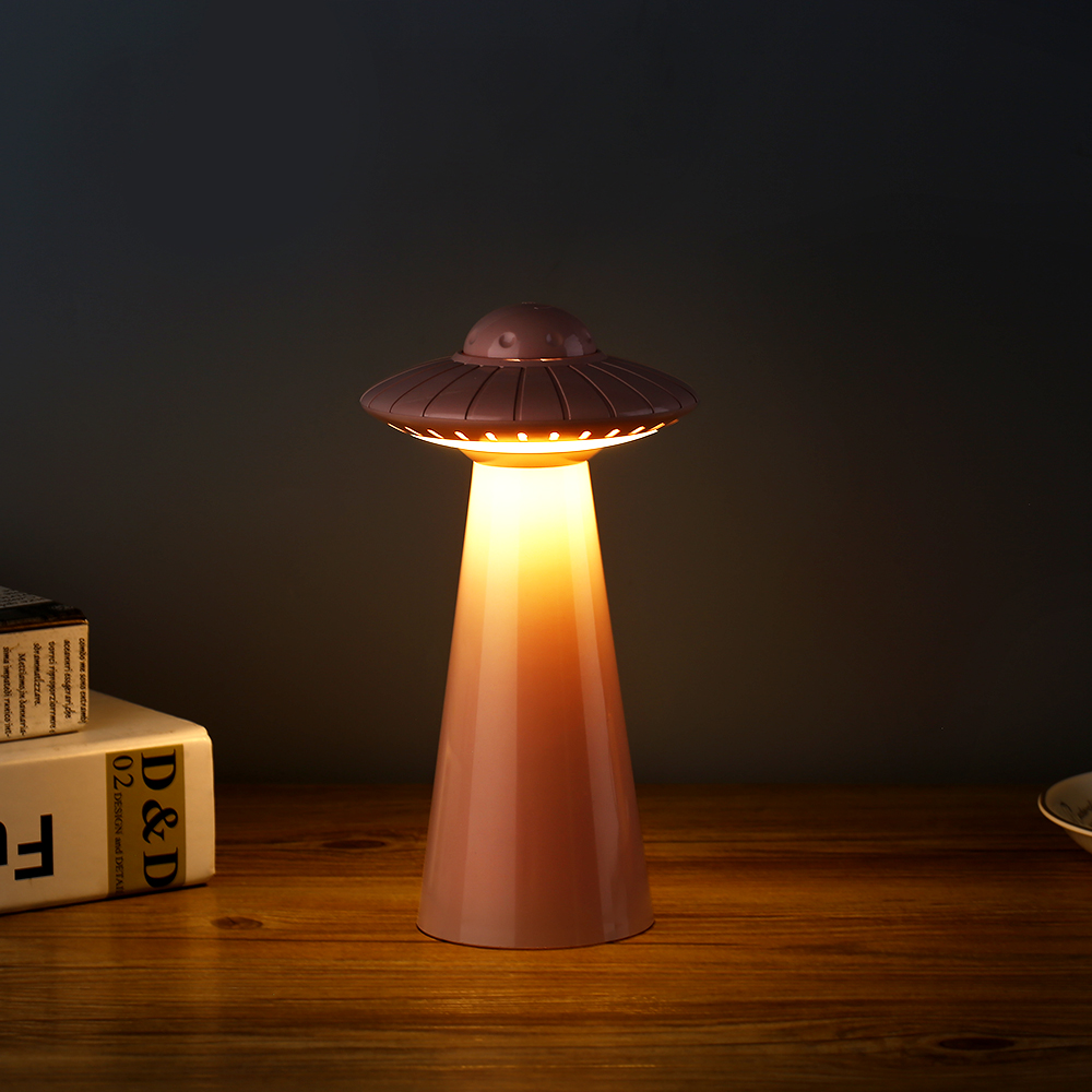 UFO Shape Night Light LED Smart Table Desk Lamp Design Home Party Gift Kids Rotation Dimming Light Lamp Room Dorm Decoration