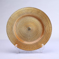13inch Golden Round Glass Charger Plate