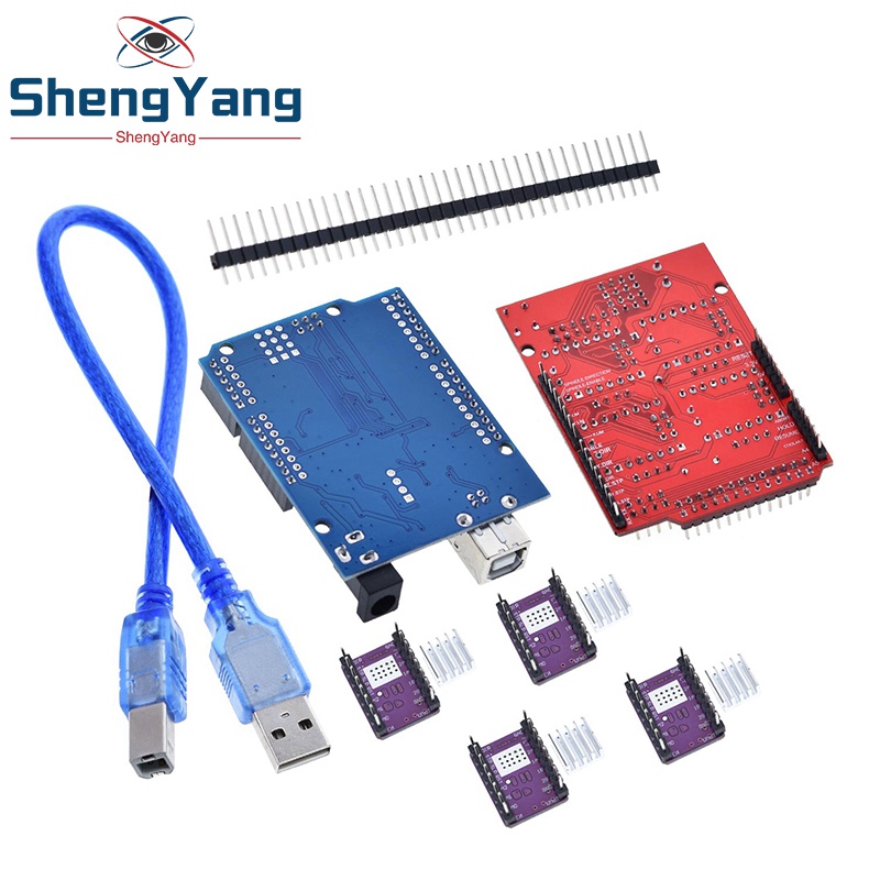 TZT cnc shield V3 engraving machine 3D Printe+ 4pcs DRV8825 driver expansion board for Arduino + UNO R3 with USB cable