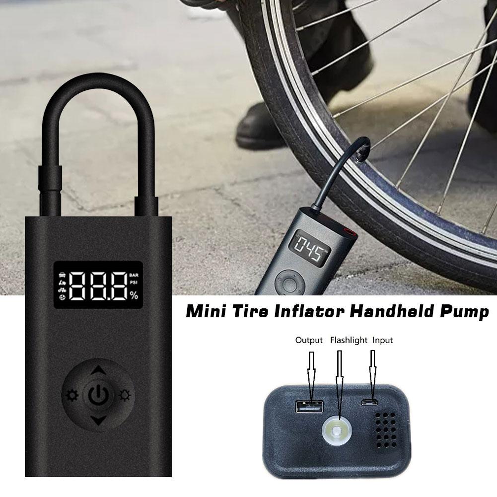 Portable Air Compressor Mini Tire Inflator Handheld Air Pump For Car Bicycles Tires Balls Swimming Rings With Flashlight LED