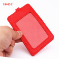 Luxury quality 610 PU Leather material double card sleeve ID Badge Case Clear Bank Credit Card Badge Holder Accessories