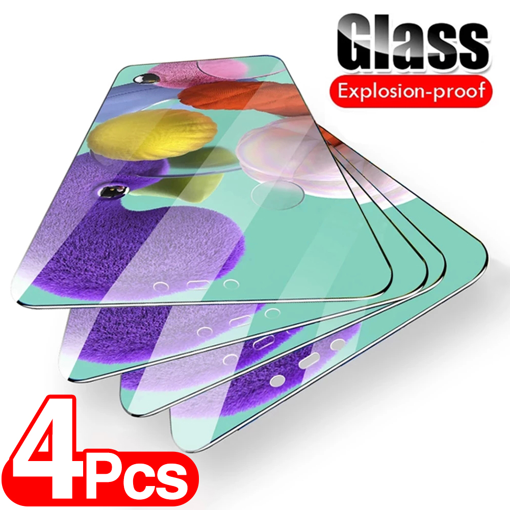 4PCS Tempered Glass on For Samsung Galaxy A50 A51 A71 Protective Glass For Samsung A10 A30 A40 A70 A20E Screen Protector Film