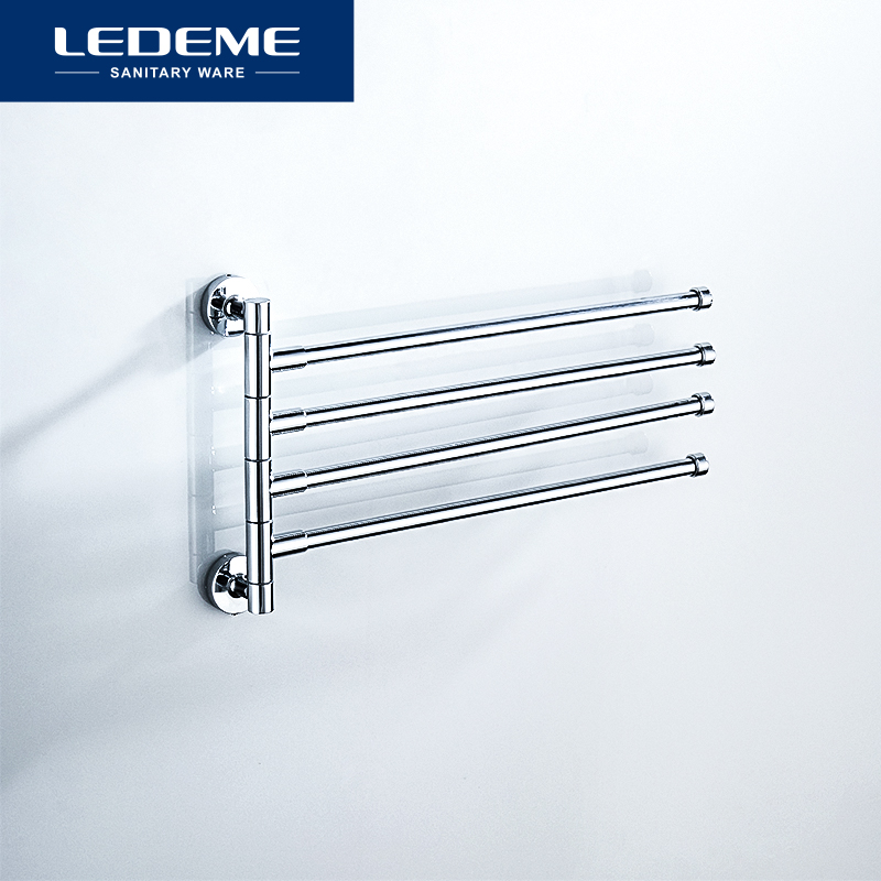 LEDEME Stainless Steel Towel Bar Rotating Towel Rack Bathroom Kitchen Wall-mounted Towel Polished Rack Holder L112 L113 L114