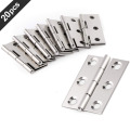 20 Pcs 6 Mounting Holes Jewelry Box Window Cabinet Furniture Repair Bookcase Stainless Steel Hinges Door Connector Durable Home