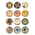 24pcs/lot Round Retro Clock Pocket Watch Pattern Glass Cabochon 10mm 12mm 25mm for DIY Jewelry Making Findings & Components T126