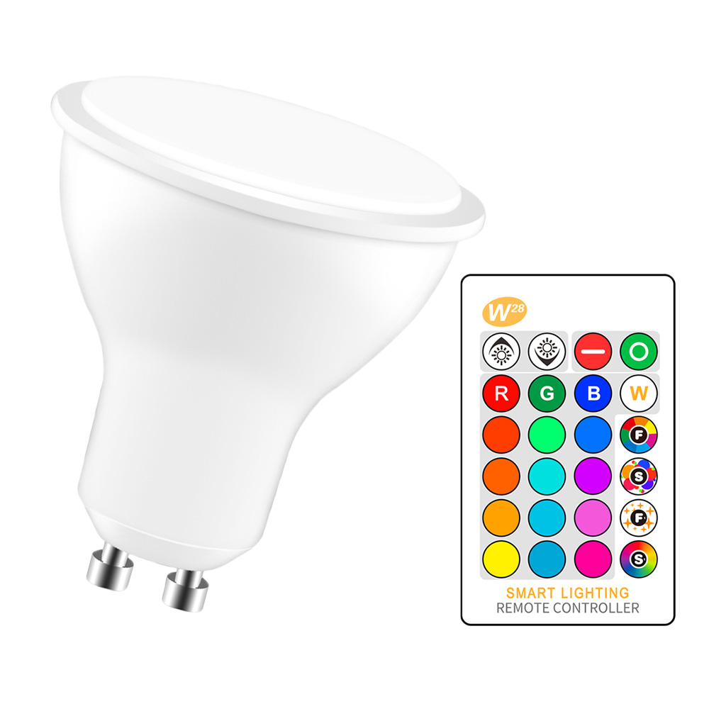 Smart Bulb GU10 RGBW 5W Led Dimmable Compatible For Home Bedroom Light Remote Control By Smartphone Tubes