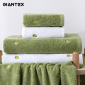 GIANTEX 2pcs 35*75 Soft Face Towel Microfiber Adult Beach Towel Cotton Embroidery Coral Fleece Absorbent Dry Hair Towel