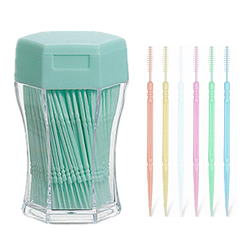 200pcs/box Dental Flosser Tooth brush ToothPicks Teeth Oral Hygiene Cleaner Stick Flosser Tooth Pick Interdental Brush 6.3cm