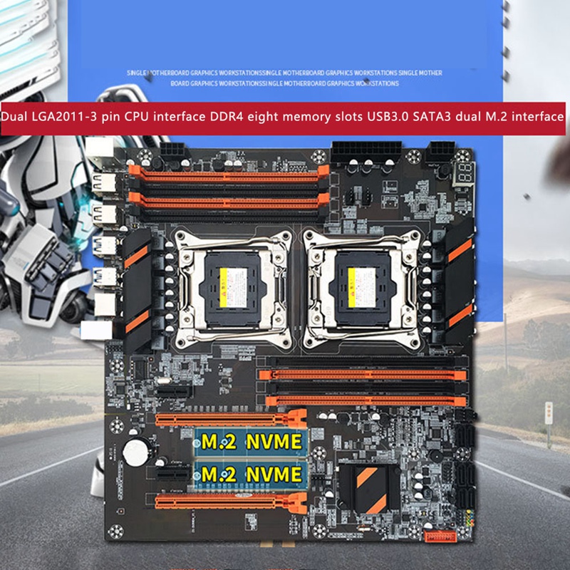 X99 Dual Way Server Motherboard 2011-3 Pin DDR4 Studio Computer Game Virtual Machine Simulator E5Cpu