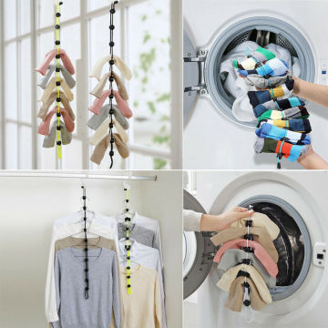 Home Socks Hanging Rope Creative Multi-function Washing Clothes Basket Net 3 Color Multifunctional Drying Socks Lanyard