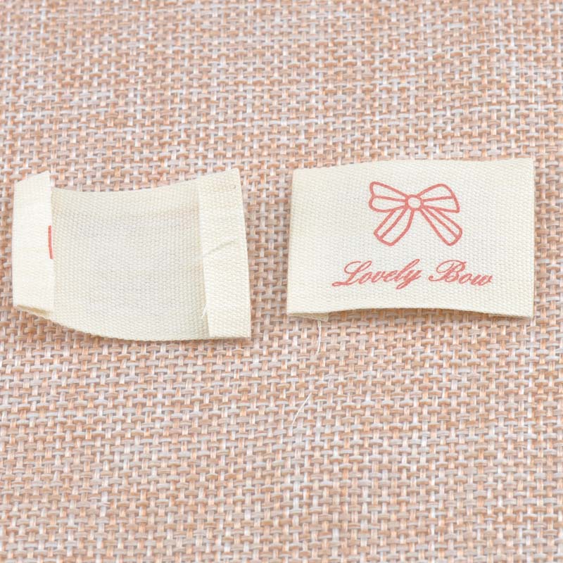 2018 Stock clothing label tags bowknot Woven tagging labels for Clothing Shoes Bags Washable Garment Tags 25x36mm 50pcs cp1537